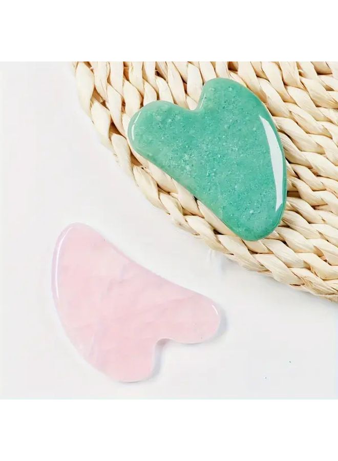 Rose Quartz Gua Sha Facial Tool Natural Stone Skincare Massage For Face Body - Image 1